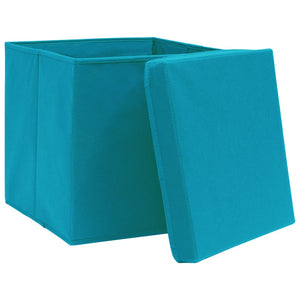 Contenitori con Coperchio 4 pz 28x28x28 cm Blu Baby cod mxl 43227