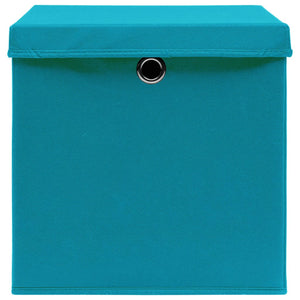 Contenitori con Coperchi 10 pz 28x28x28 cm Azzurro 325234