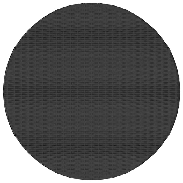 Tavolino da TÃ¨ Nero 68x68x30 cm in Polyrattan cod mxl 34349