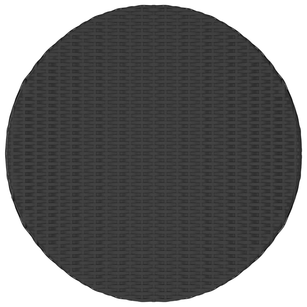 Tavolino da Tè Nero 68x68x30 cm in Polyrattan 310467