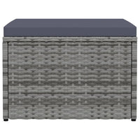 Poggiapiedi da Giardino con Cuscini Grigio in Polyrattan cod mxl 73088
