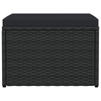 Poggiapiedi da Giardino con Cuscini Nero in Polyrattan cod mxl 75598