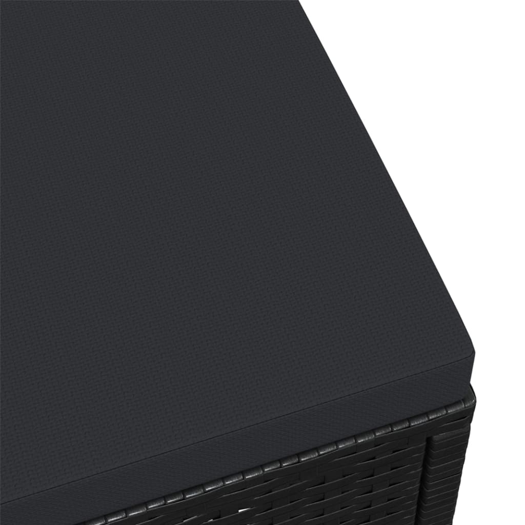 Poggiapiedi da Giardino con Cuscini Nero in Polyrattan cod mxl 75598