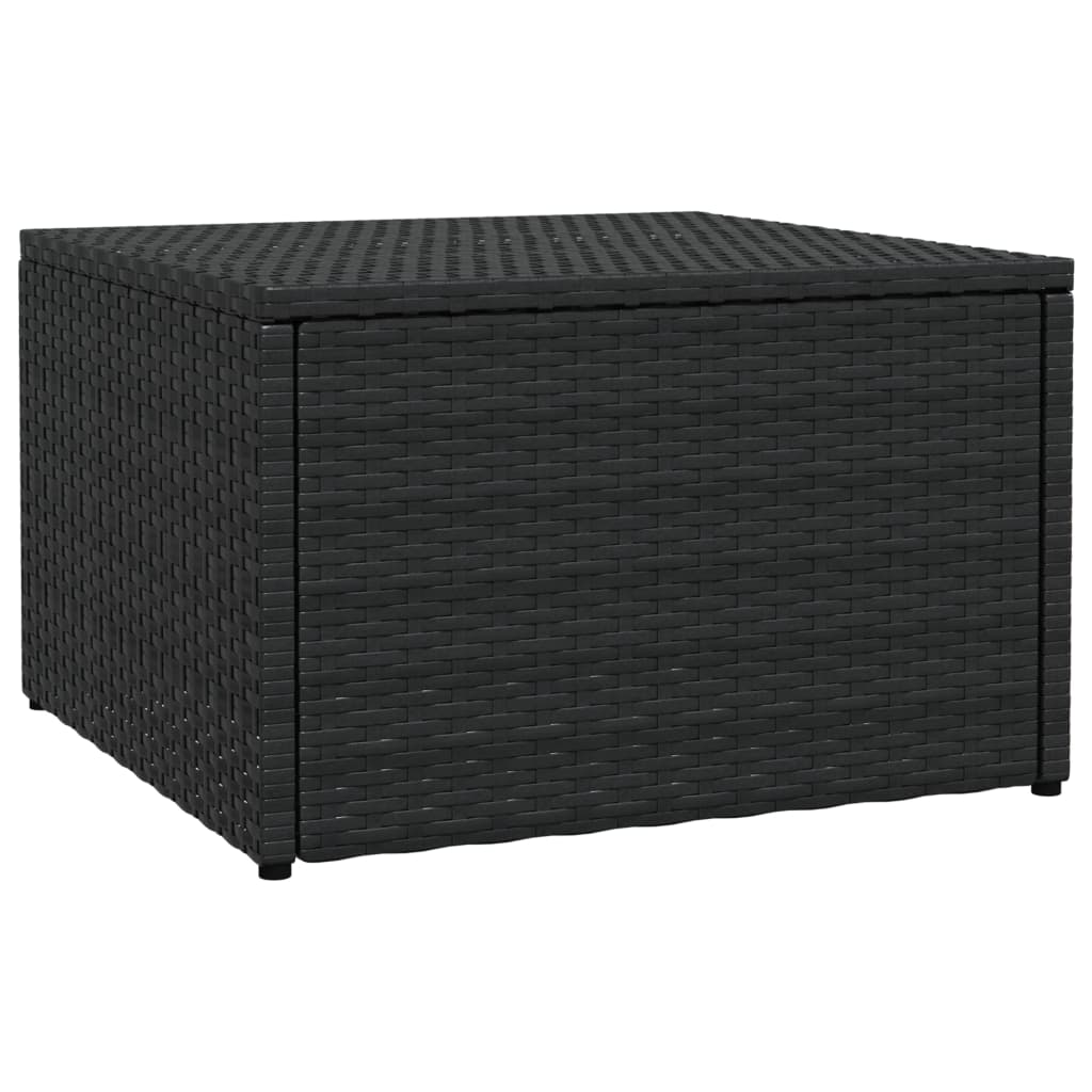 Poggiapiedi da Giardino con Cuscini Nero in Polyrattan cod mxl 75598