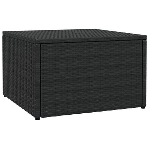 Poggiapiedi da Giardino con Cuscini Nero in Polyrattan cod mxl 75598