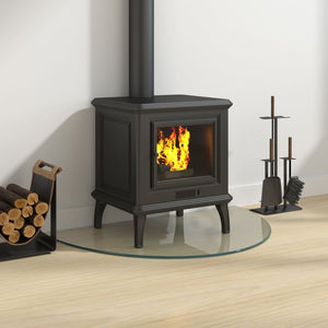 Lastra in Vetro per Caminetto-Vetro per Camino Semicircolare 800x500 mm 582837