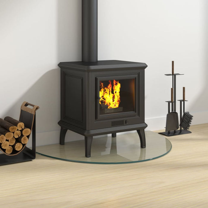 Lastra in Vetro per Caminetto-Vetro per Camino Semicircolare 800x500 mm 369616