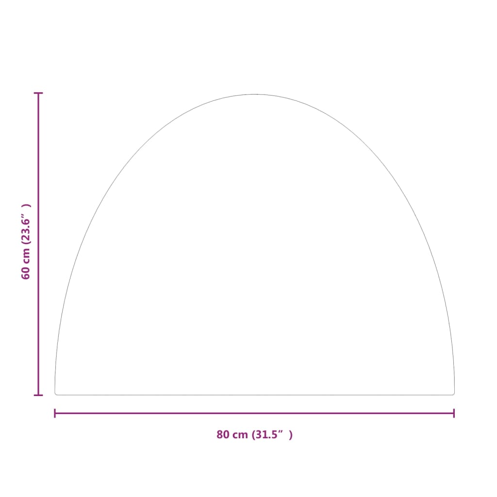 Lastra in Vetro per Caminetto Semicircolare 800x600 mm 324116