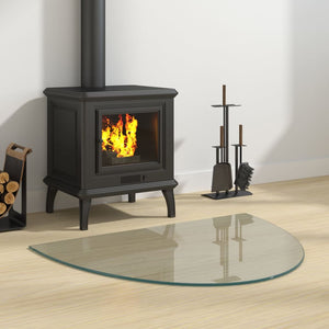 Lastra in Vetro per Caminetto Semicircolare 800x600 mmcod mxl 81001