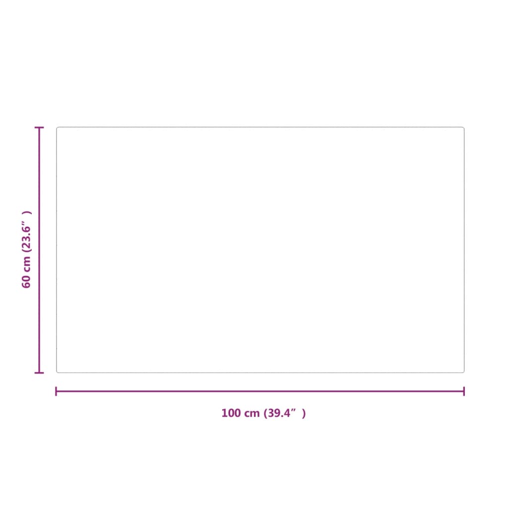 Lastra in Vetro per Caminetto-Vetro per Camino Rettangolare 100x60 cm 679651