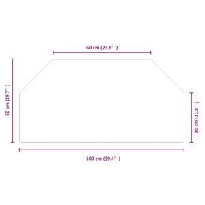 Lastra in Vetro per Caminetto Esagonale 100x50 cm 324141
