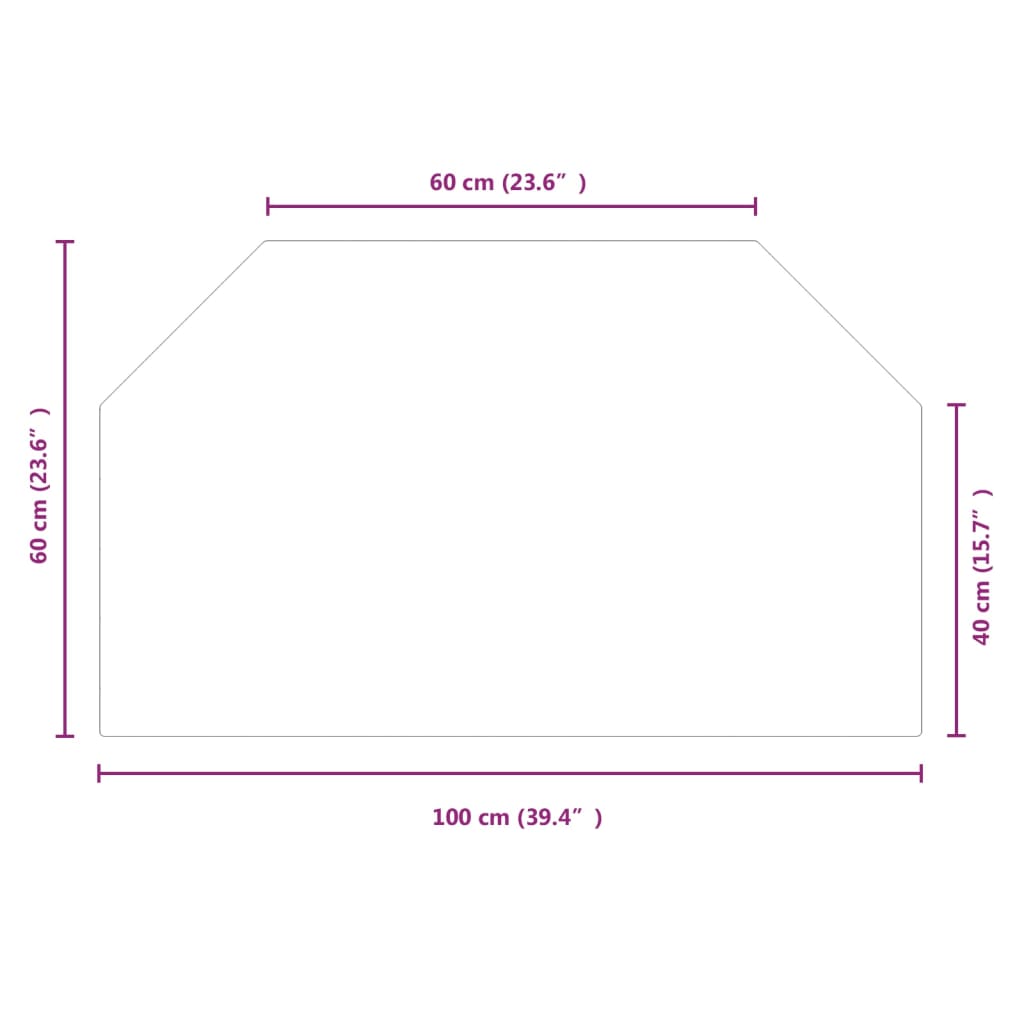 Lastra in Vetro per Caminetto Esagonale 100x60 cm 324142