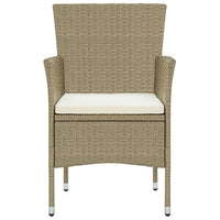 Sedie da Pranzo per Giardino 2 pz in Polyrattan Beige cod mxl 6633