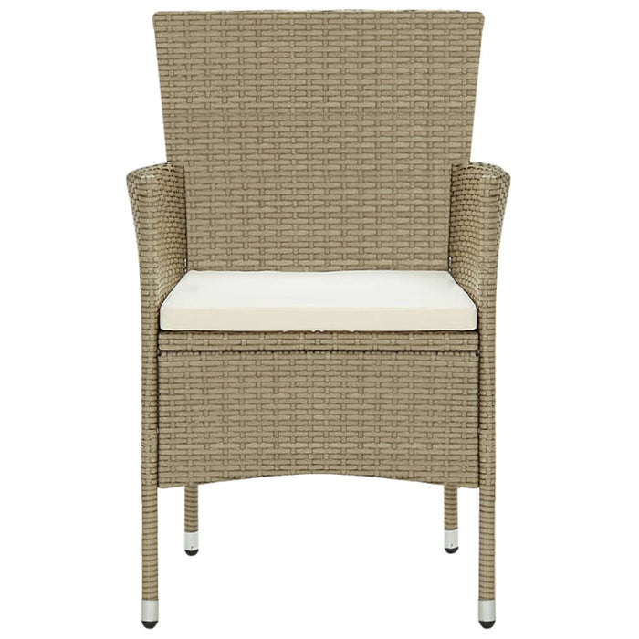 Sedie da Pranzo per Giardino 2 pz in Polyrattan Beige cod mxl 6633