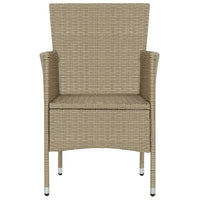 Sedie da Pranzo per Giardino 2 pz in Polyrattan Beige cod mxl 6633