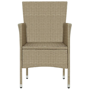 Sedie da Pranzo per Giardino 2 pz in Polyrattan Beige cod mxl 6633