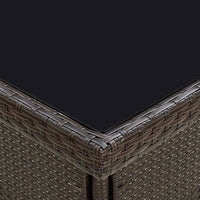 Tavolo da Pranzo da Giardino Marrone in Polyrattan e Vetro cod mxl 34404