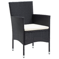 Sedie da Pranzo per Giardino 4 pz in Polyrattan Nero 310562