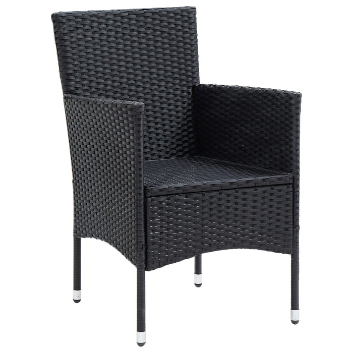 Sedie da Pranzo per Giardino 4 pz in Polyrattan Nero 310562