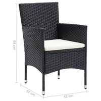 Sedie da Pranzo per Giardino 4 pz-Sedia da esterno in Polyrattan Nero 447131