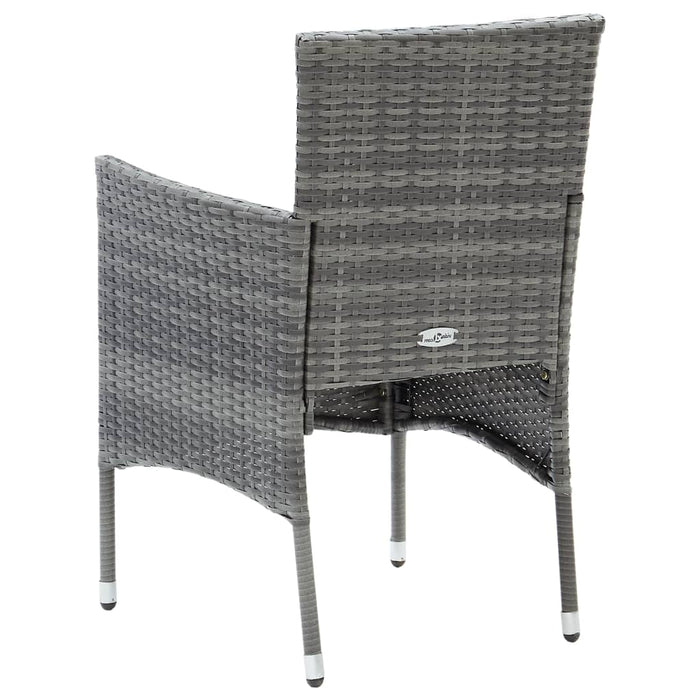 Sedie da Pranzo per Giardino 4 pz in Polyrattan Grigio 310563