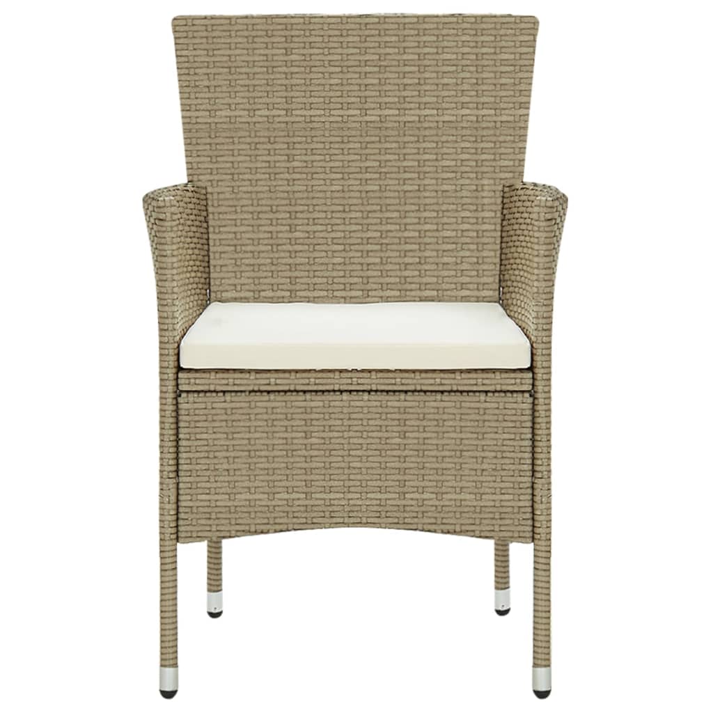 Sedie da Pranzo per Giardino 4 pz in Polyrattan Beige 310564