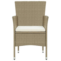 Sedie da Pranzo per Giardino 4 pz in Polyrattan Beige 310564