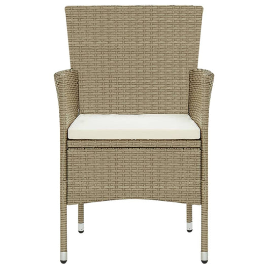 Sedie da Pranzo per Giardino 4 pz in Polyrattan Beige 310564