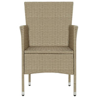Sedie da Pranzo per Giardino 4 pz in Polyrattan Beige 310564