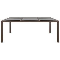 Tavolo da Giardino con Piano Vetro Marrone 200x150x75 cm Rattan cod mxl 34198