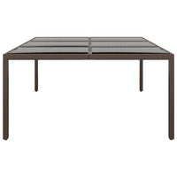 Tavolo da Giardino con Piano Vetro Marrone 200x150x75 cm Rattan cod mxl 34198