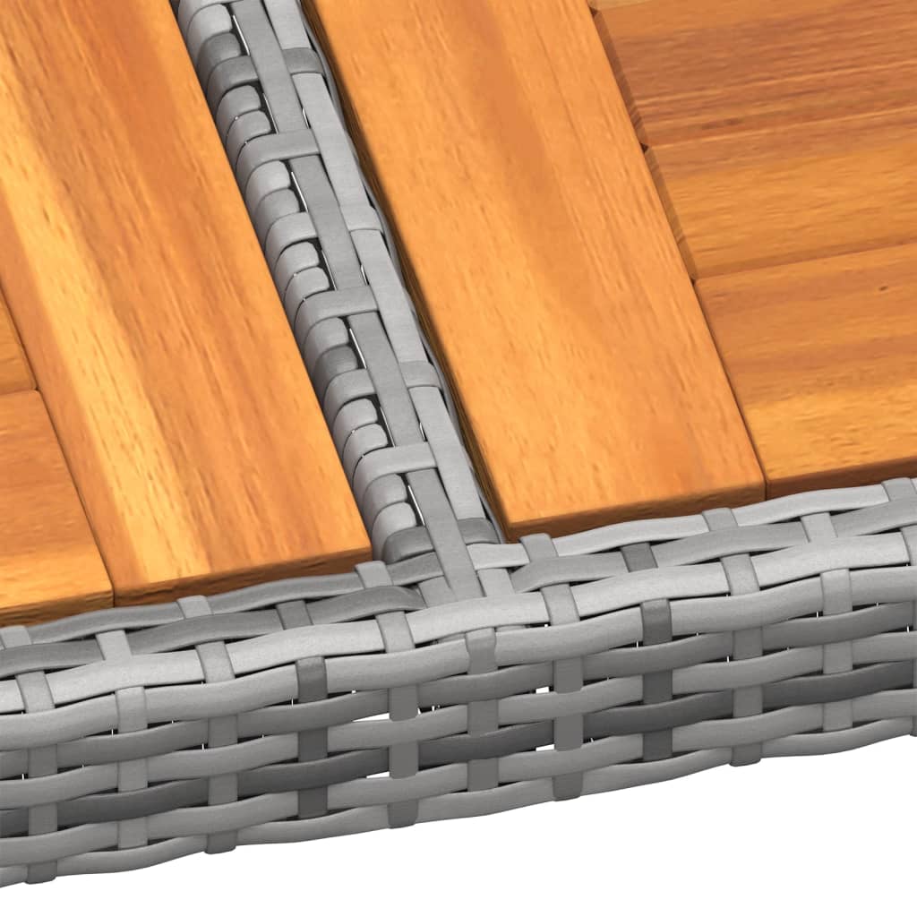 Tavolo Giardino 200x150x75 cm Massello Acacia Polyrattan Grigio 310591