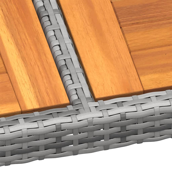 Tavolo Giardino 200x150x75 cm Massello Acacia Polyrattan Grigio 310591