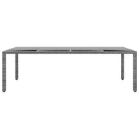 Tavolo Giardino Grigio 250x100x75cm Vetro Temperato Polyrattan