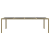 Tavolo da Giardino con Piano Vetro Beige in Polyrattan 310594