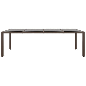 Tavolo da Giardino con Piano Vetro Marrone in Polyrattancod mxl 126346
