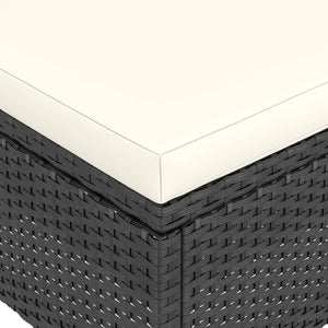 Set Sedie da Giardino con Poggiapiedi 4 pz in Polyrattan Nero 310610