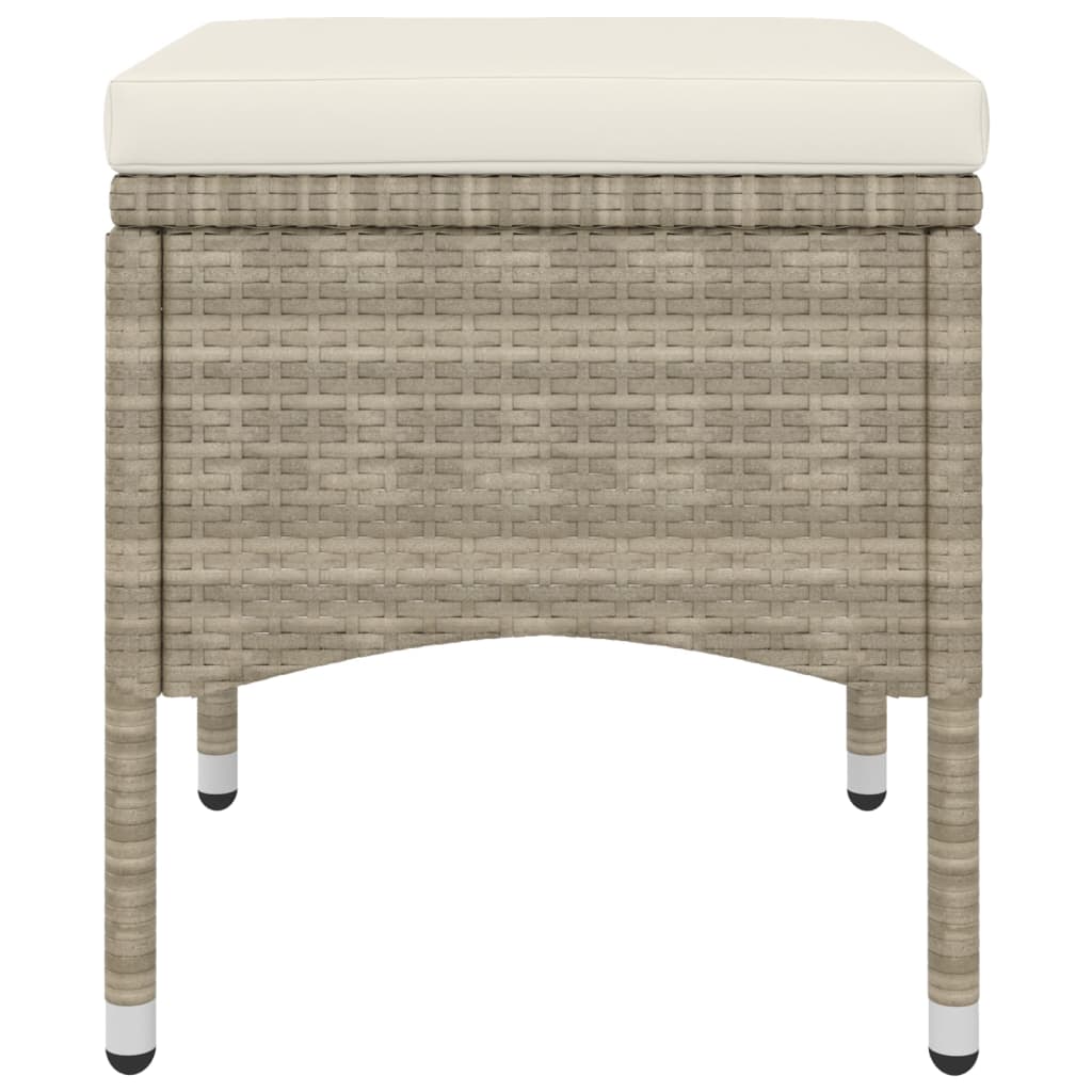 Set Sedie da Giardino con Poggiapiedi 4 pz in Polyrattan Beige 310612