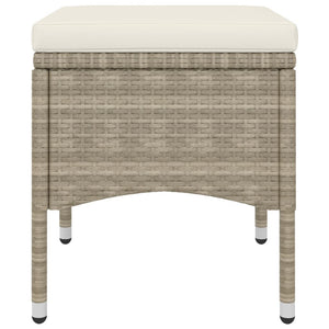 Set Sedie da Giardino con Poggiapiedi 4 pz in Polyrattan Beige 310612