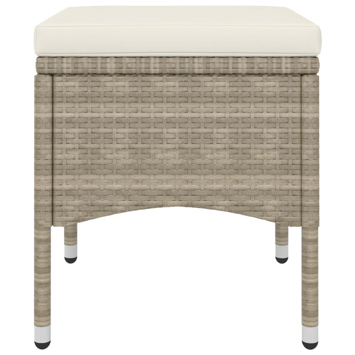 Set Sedie da Giardino con Poggiapiedi 4 pz in Polyrattan Beige 310612