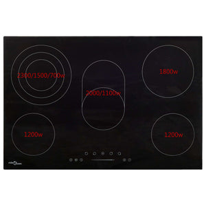 Piano Cottura in Ceramica 5 Zone e Controlli Touch 90 cm 8500 W 51441