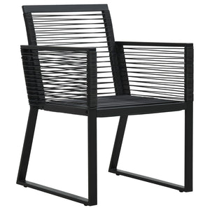 Sedie da Giardino 4 pz in Corda in Rattan Nero 312160