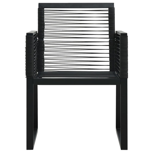 Sedie da Giardino 4 pz in Corda in Rattan Nero 312160