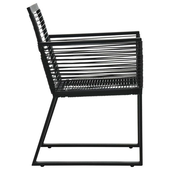 Sedie da Giardino 4 pz in Corda in Rattan Nero 312160