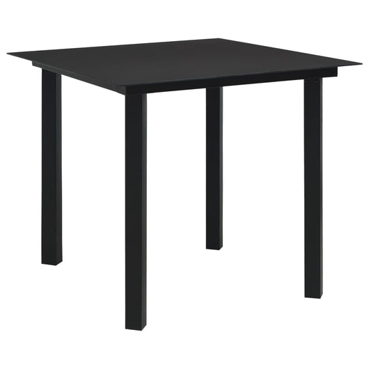 Tavolo da Giardino Nero 80x80x74 cm in Acciaio e Vetro  cod mxl 34507