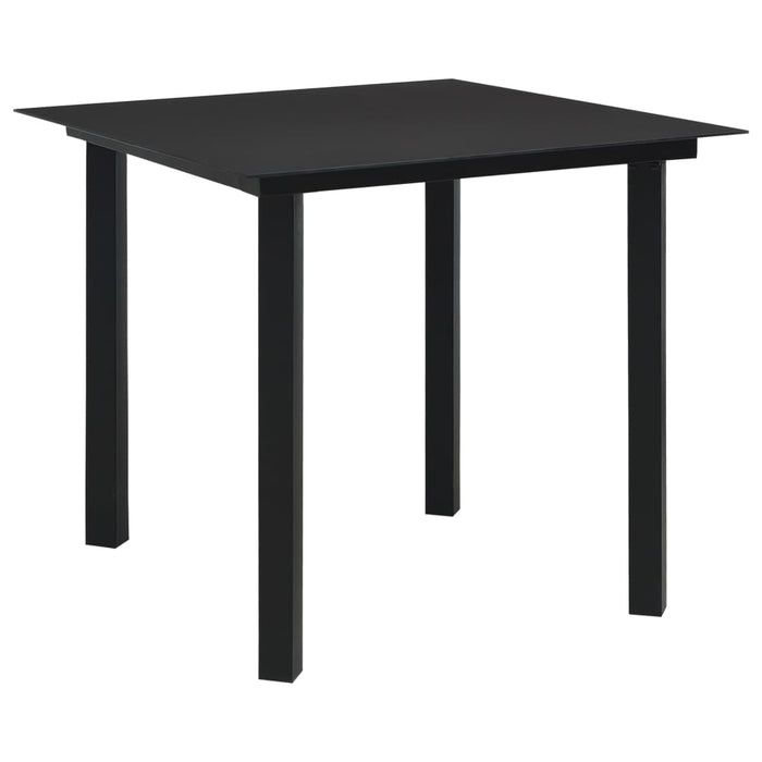 Tavolo da Giardino Nero 80x80x74 cm in Acciaio e Vetro  cod mxl 34507