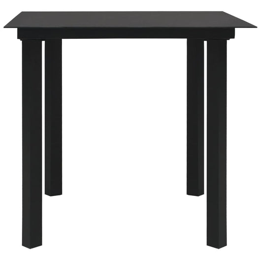 Tavolo da Giardino Nero 80x80x74 cm in Acciaio e Vetro  cod mxl 34507