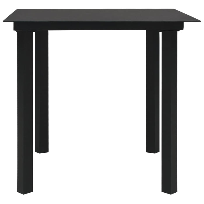 Tavolo da Giardino Nero 80x80x74 cm in Acciaio e Vetro  cod mxl 34507