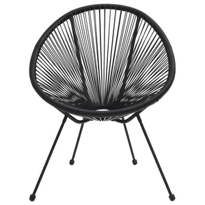 Sedie da Giardino Acapulco 2 pz in Rattan Nere 312164