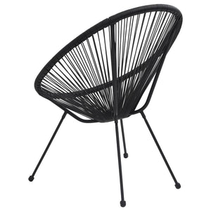 Sedie da Giardino Acapulco 2 pz in Rattan Nere 312164